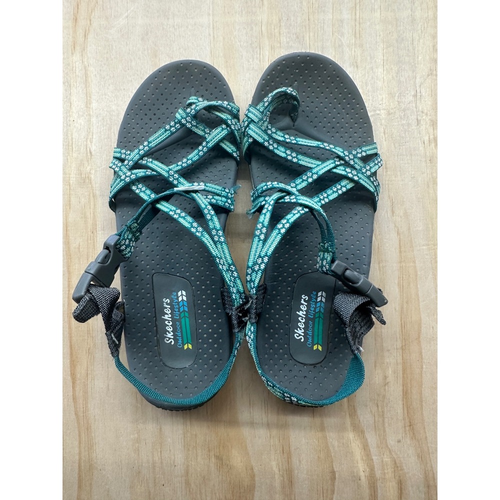 Skechers Outdoor Lifestyle Womens Teal Strappy Athletic Hiking Sandals Buckle - Picture 1 of 5